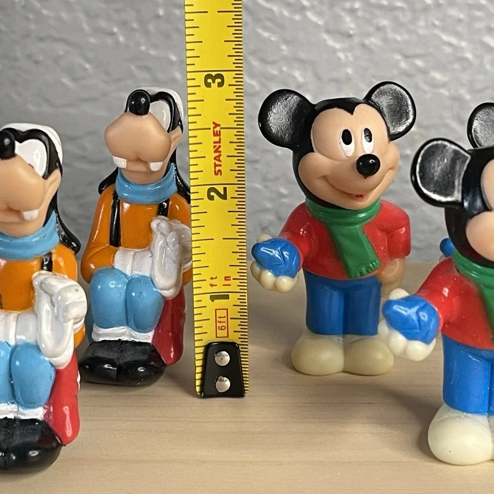 Vintage Disney Mickey Donald Goofy Rubber Figures Christmas‎ String Light Covers